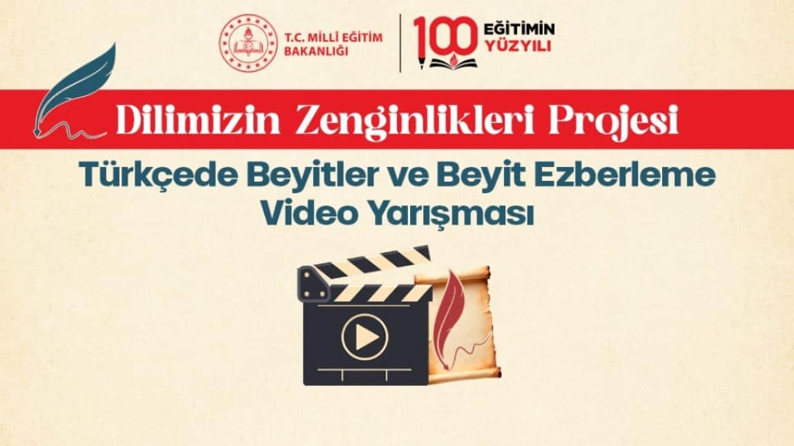 'Türkçede Beyitler Üzerine Çekilmiş Videolar'' Yarışmasında İl 2.si Olduk